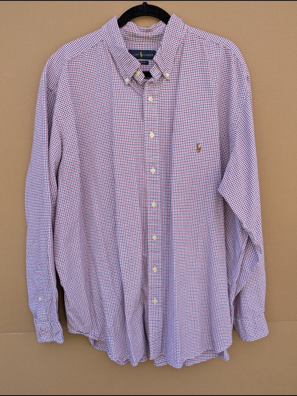 Ralph Lauren BIG Classic Fit Button Down Shirt Plaid Long Sleeve Men's 2XB